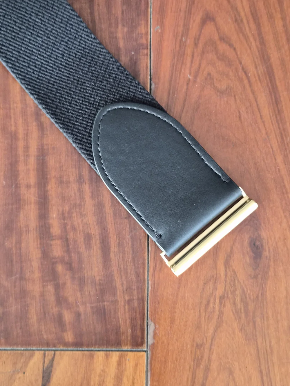 Ralph Lauren Black Elastic Stretch Waist Belt Gold Hardware XS